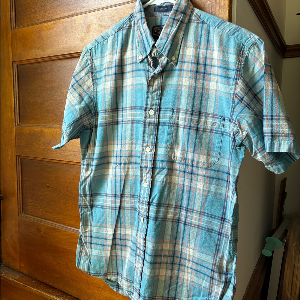 Pendleton Blue and White Casual Button Down Shirt